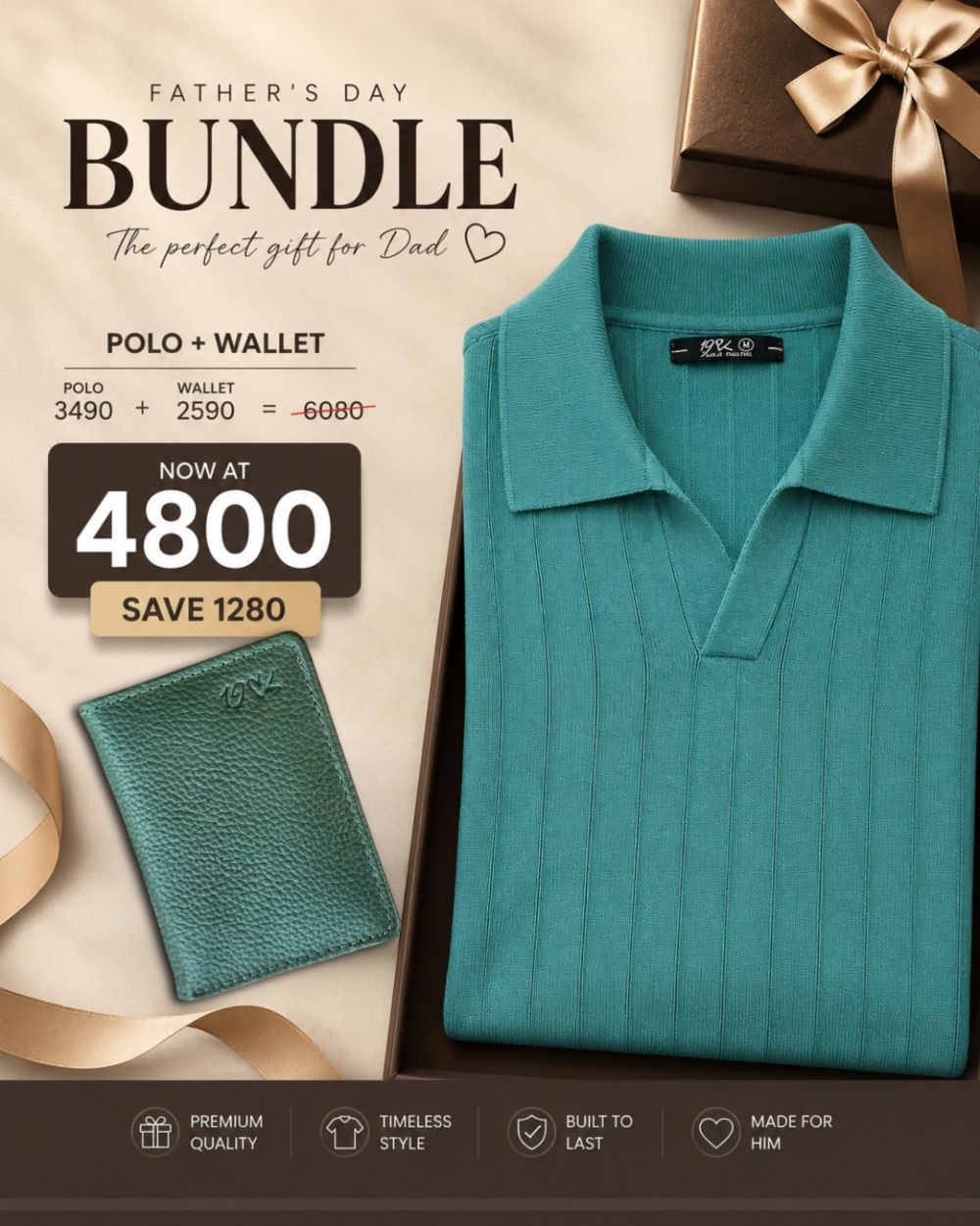 Drop Needle Polo+Compact Wallet