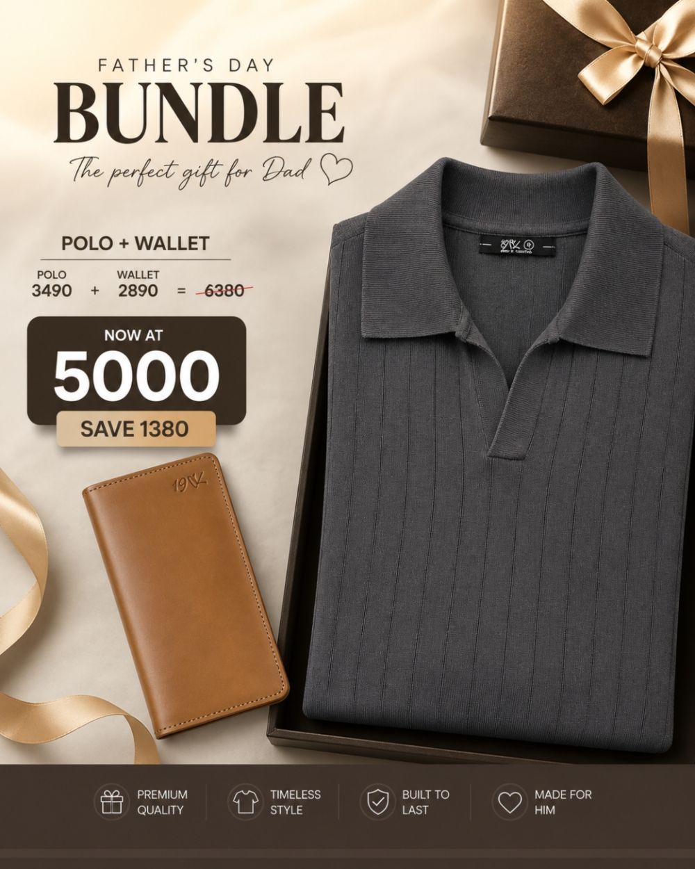 Drop Needle Polo+Long Wallet