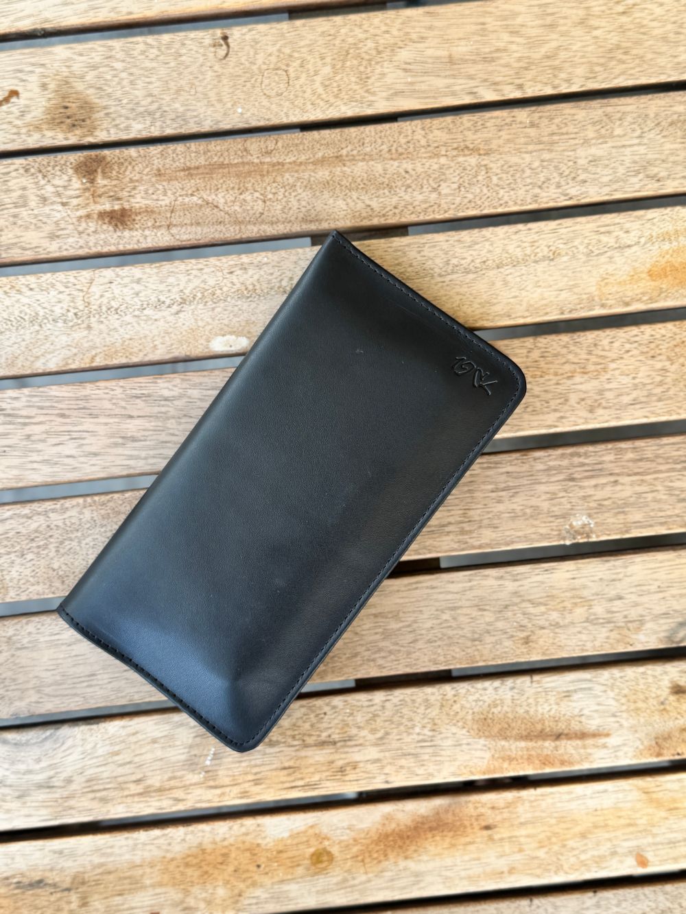 Black Long Wallet with Spacious Design and can be used as a Phone Holder by 1947 Clothing