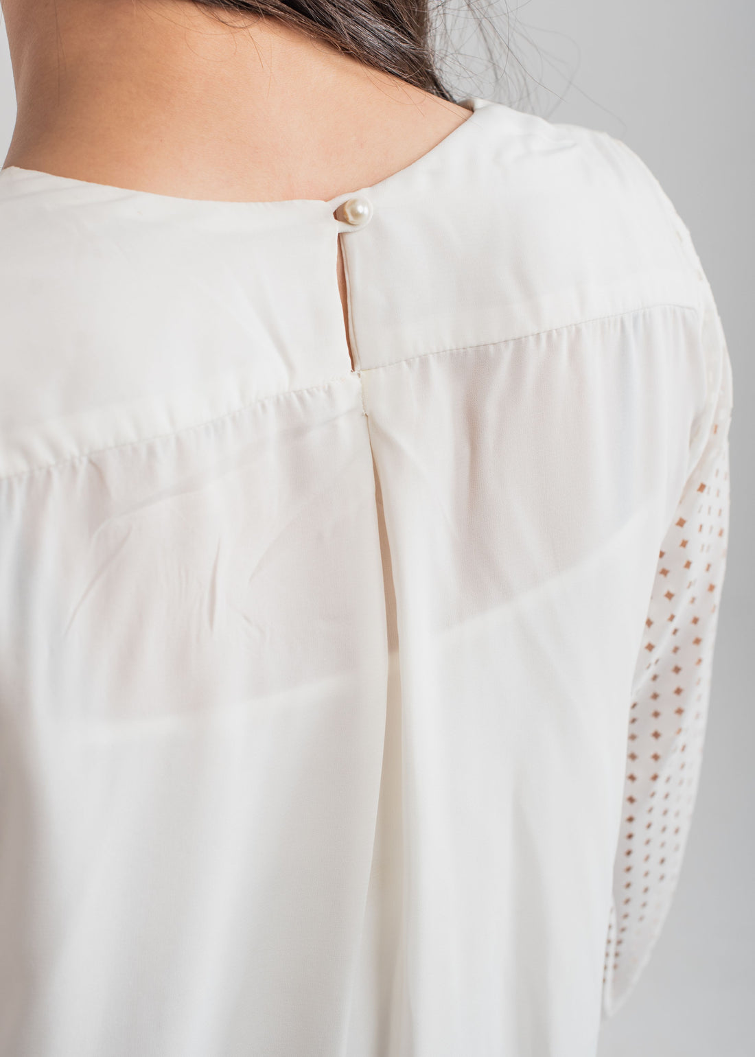 Women's White Laser Cut Top