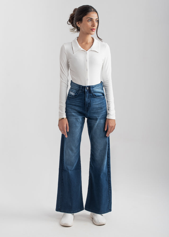 High Rise Stretchable Flared Jeans. – 1947 Denim Co