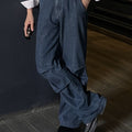 Inaara Dark Blue Pleat Jeans Him