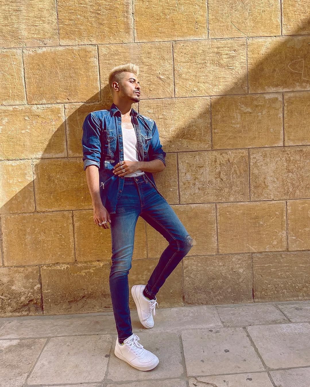 Marco Dark Blue Skinny Ripped Jeans