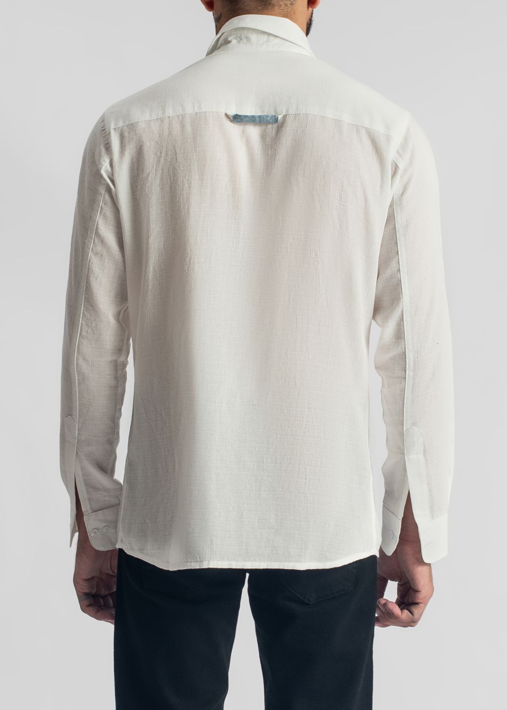 Men's classic white casual shirt with regular fit and clean design