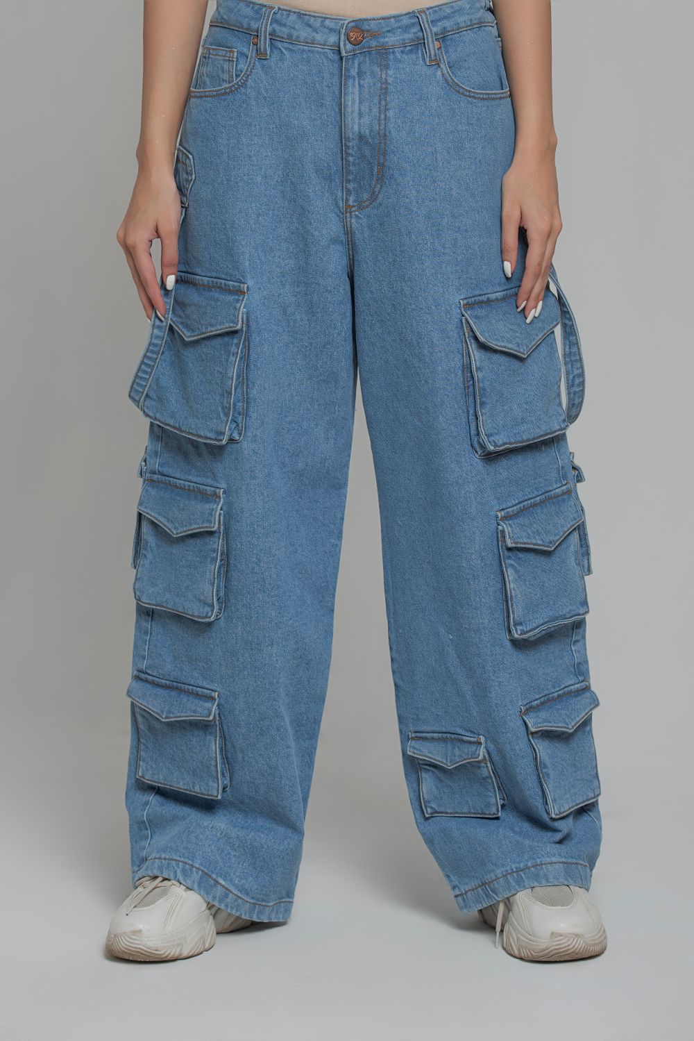 Women's Utility Cargo Pants in Blue