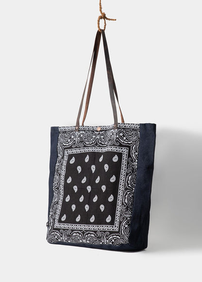 1947 Girls Bandana Bag in Black Made with Printed Denim