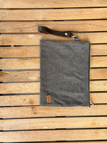 Denim Pouch with Zip on top that can be used for Multi Purposes made by 1947 Clothing