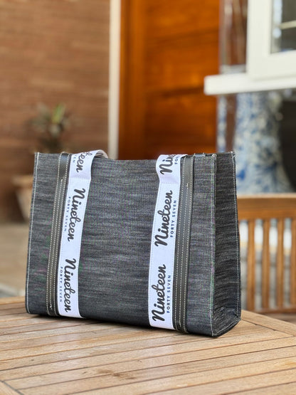 1947 Signature Denim Tote Bag in Black