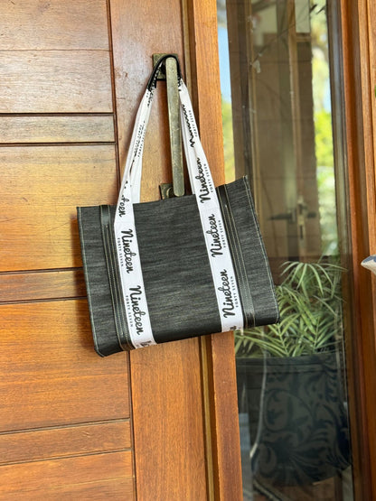 1947 Signature Denim Tote Bag in Black