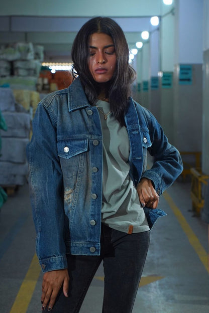 Rustic Distorted Jacket For Women 