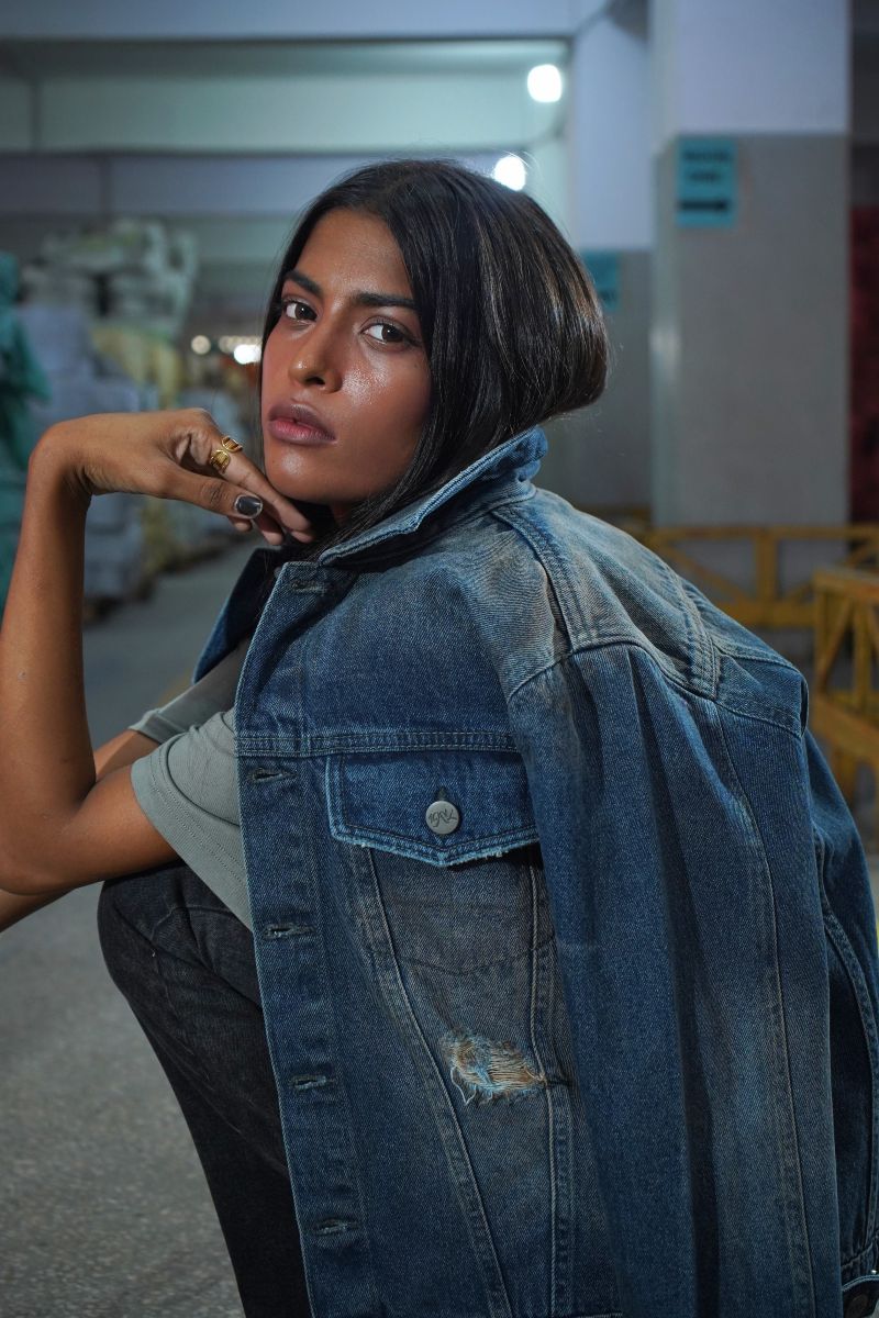 Rustic Distorted Jacket For Women 