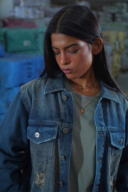 Rustic Distorted Jacket For Women 