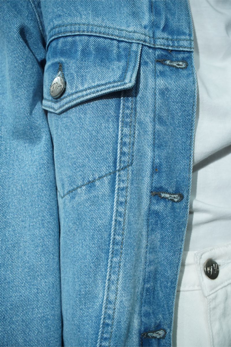 Ice Blue Cropped Jacket Women 