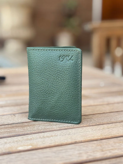Green Leather Compact Cardholder  wallet with compact and smart design by 1947 Clothing