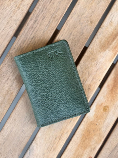 Green Leather Compact Cardholder  wallet with compact and smart design by 1947 Clothing