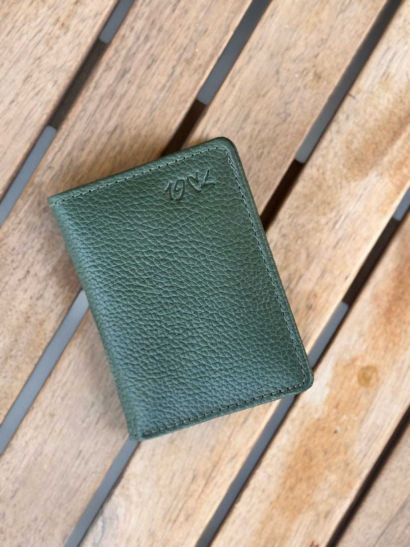Green Leather Compact Cardholder  wallet with compact and smart design by 1947 Clothing
