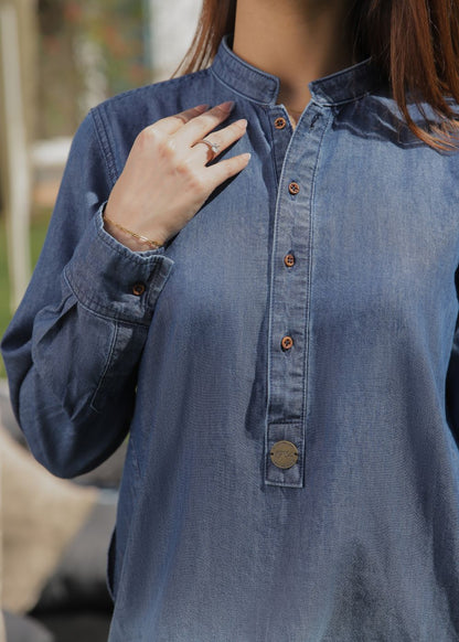 Ladies Denim Kurta in Blue 
