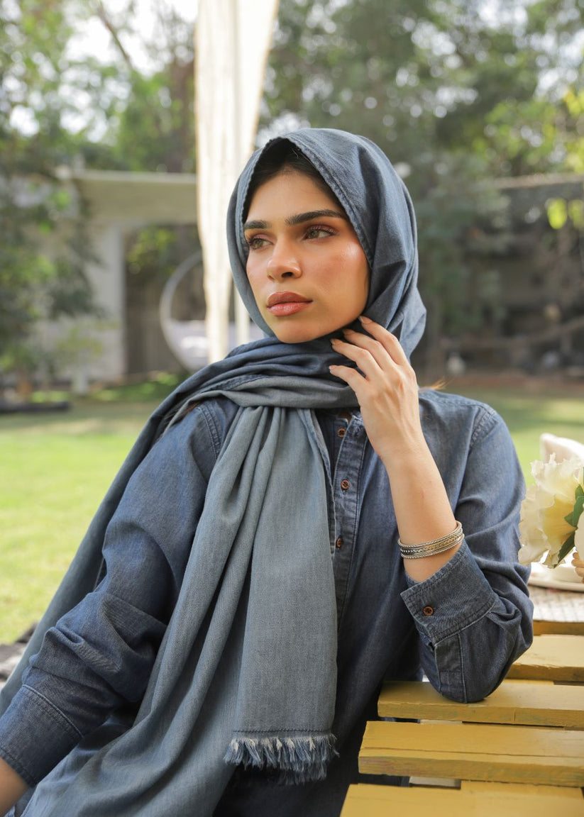 Women's Denim Stole in Blue