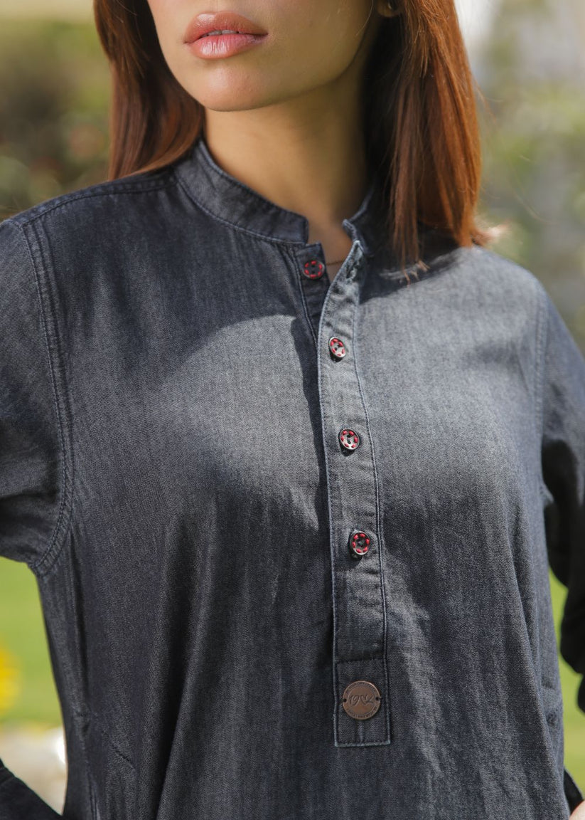 Women's Balayage Charcoal Kurta 