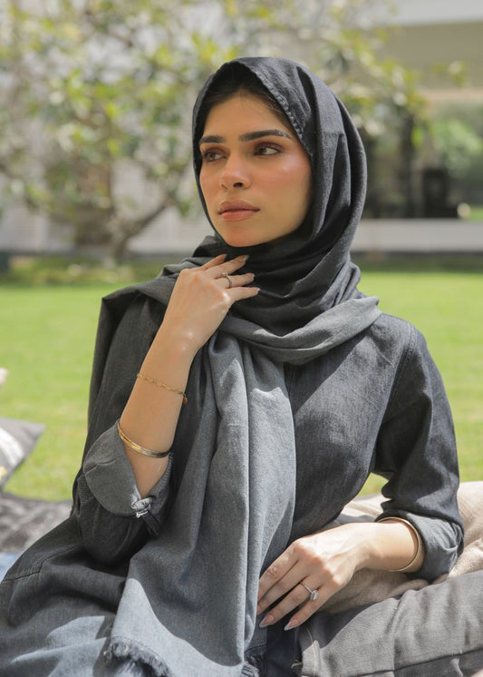 Women's Stole in Charcoal Grey