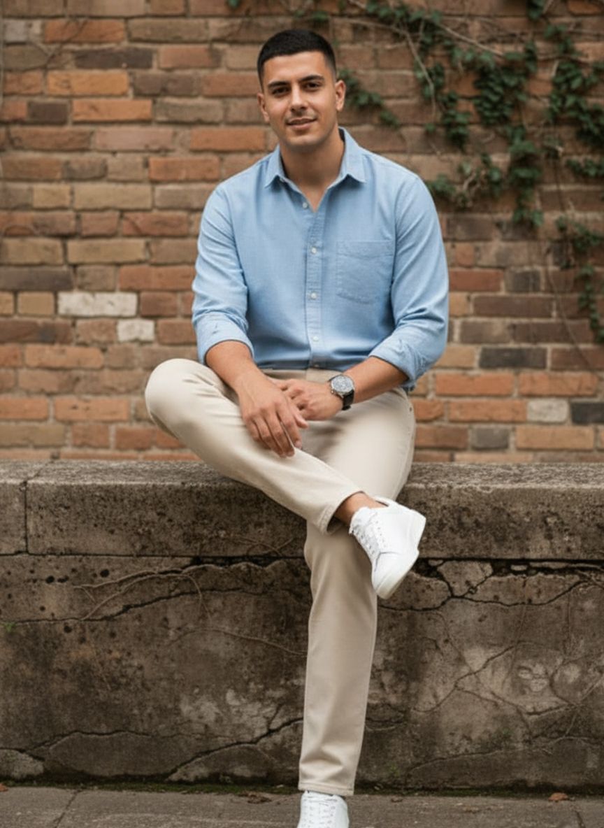 Beige Straight Fit Jeans