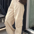 Beige Skater 2 Pocket Cargo Jeans Women