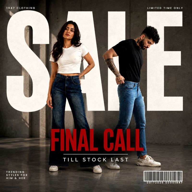 Biggest Denim Sale Final Call by 1947 Clothing
