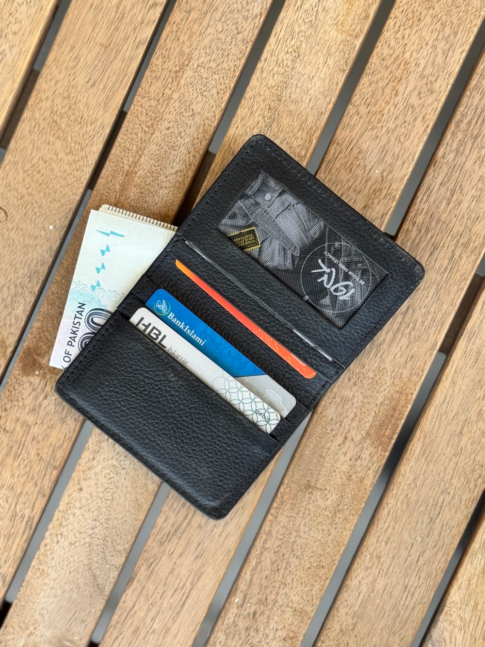 Black Leather Compact Cardholder  wallet with compact and smart design by 1947 Clothing
