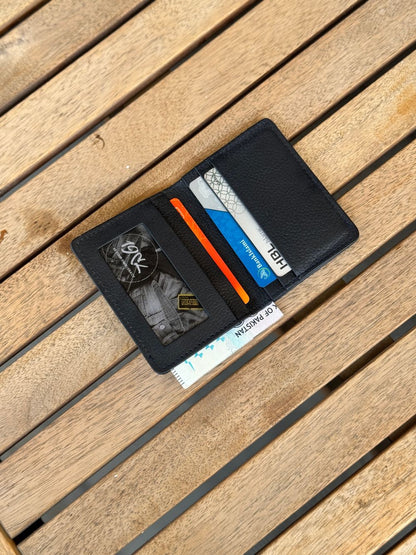 Black Leather Compact Cardholder  wallet with compact and smart design by 1947 Clothing