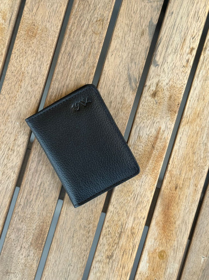 Black Leather Compact Cardholder  wallet with compact and smart design by 1947 Clothing