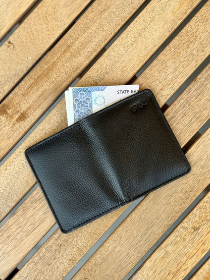 Black Leather Compact Cardholder  wallet with compact and smart design by 1947 Clothing