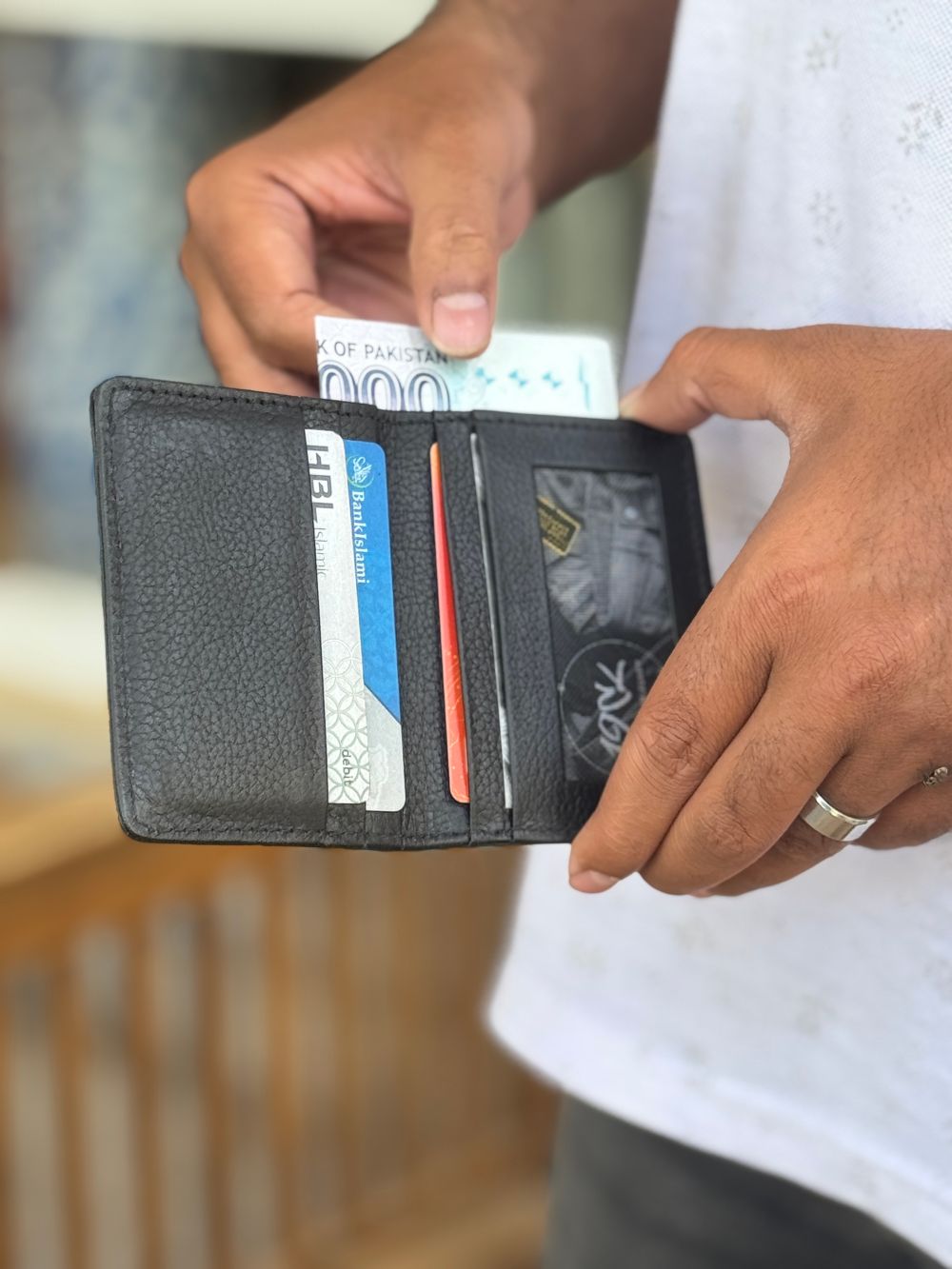 Black Leather Compact Cardholder  wallet with compact and smart design by 1947 Clothing