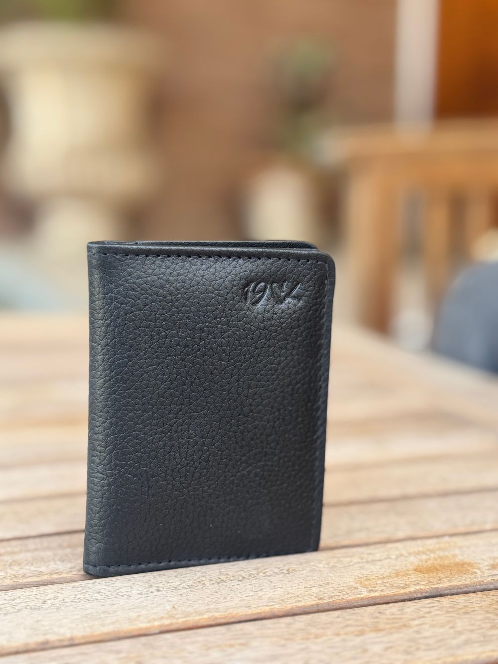 Black Leather Compact Cardholder  wallet with compact and smart design by 1947 Clothing