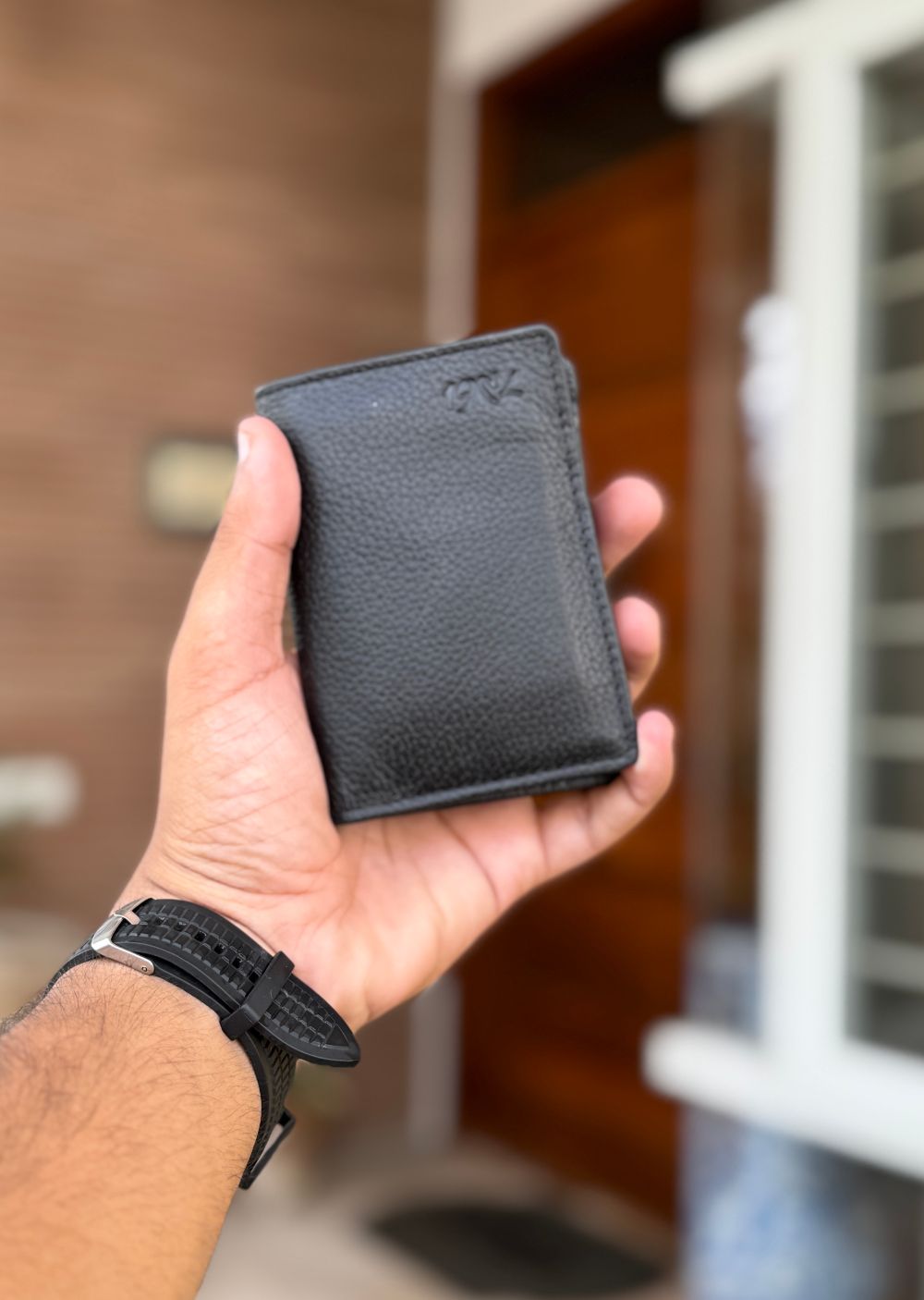 Black Leather Wallet with Spacious and compact Design by 1947 Clothing
