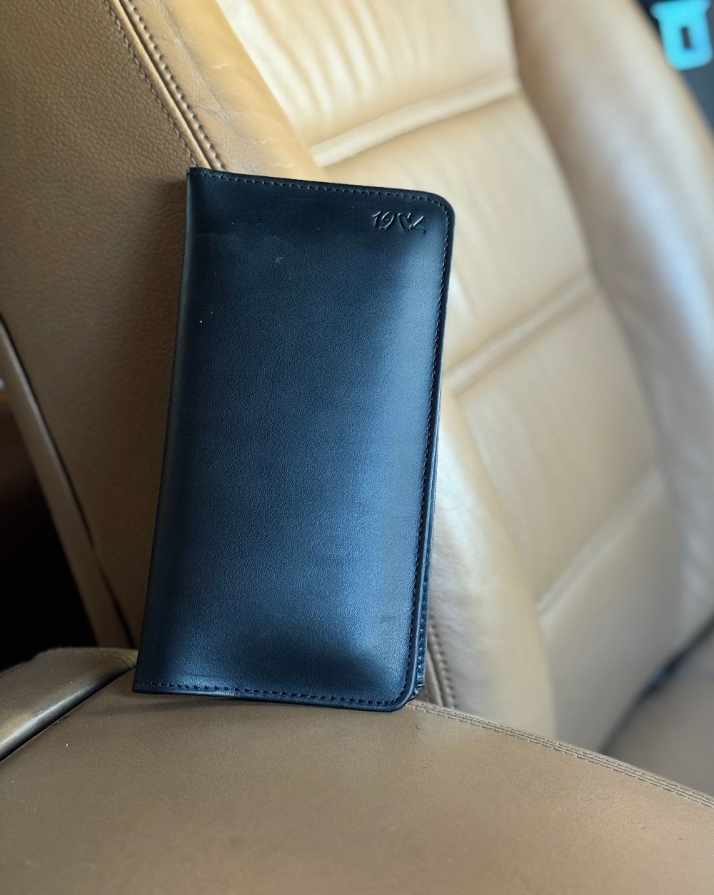 Black Long Wallet with Spacious Design and can be used as a Phone Holder by 1947 Clothing