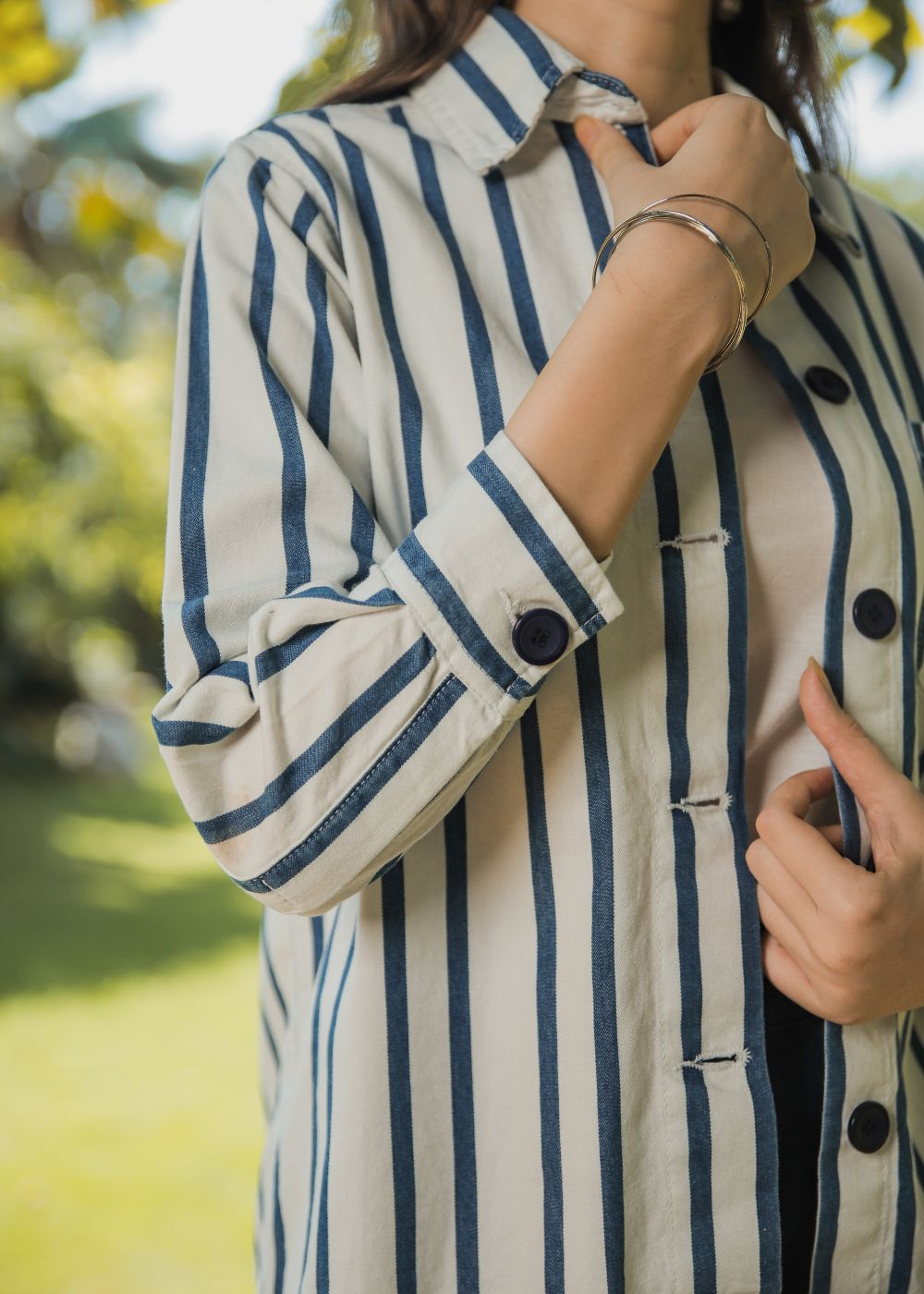 Women's Blue Stripes Over Shirt