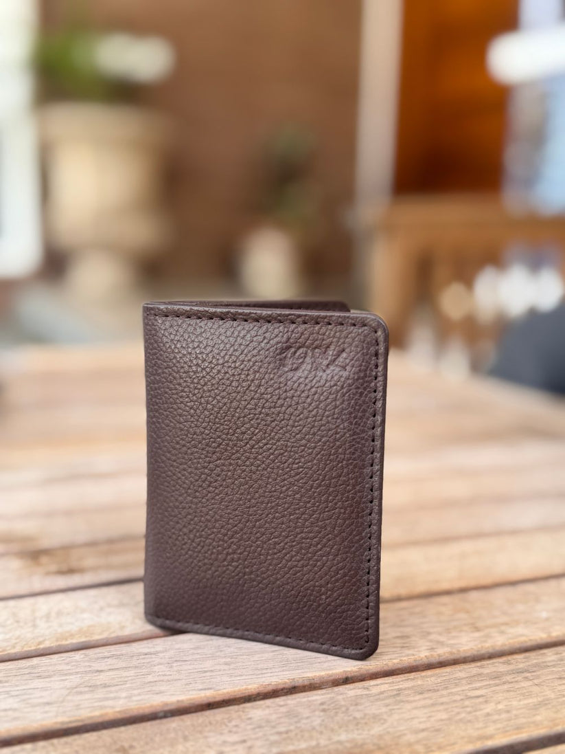 Brown Leather Compact Cardholder  wallet with compact and smart design by 1947 Clothing