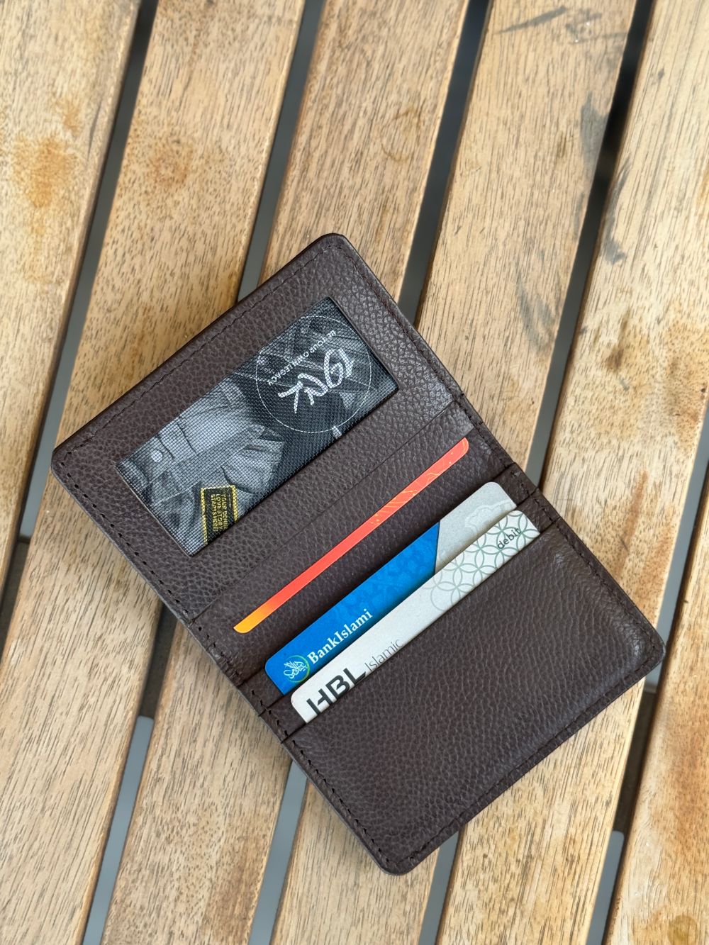 Brown Leather Compact Cardholder  wallet with compact and smart design by 1947 Clothing