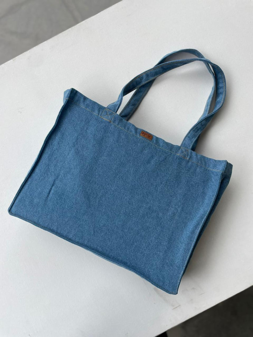 Blue Contrast Thread Bag