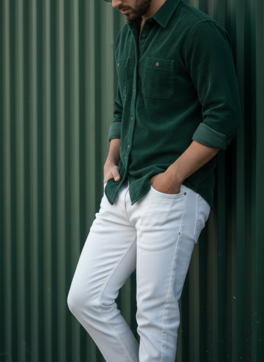 White Straight Fit Jeans