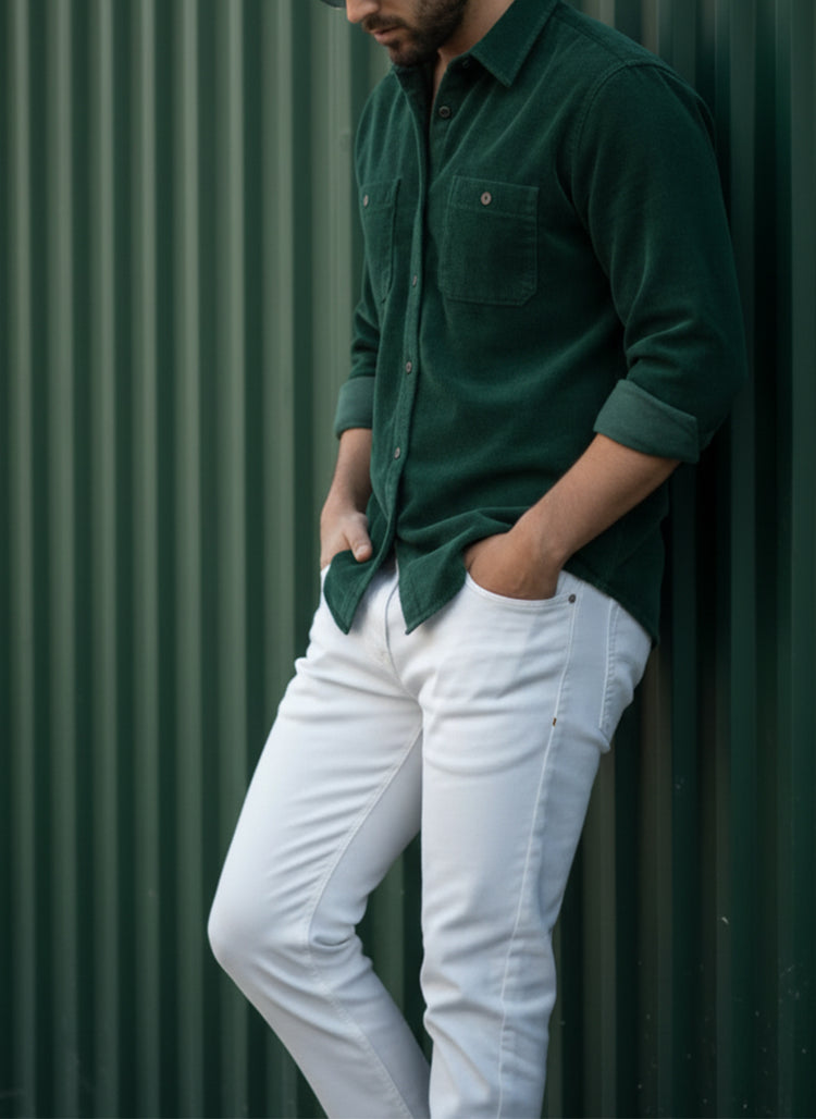 White Straight Fit Jeans