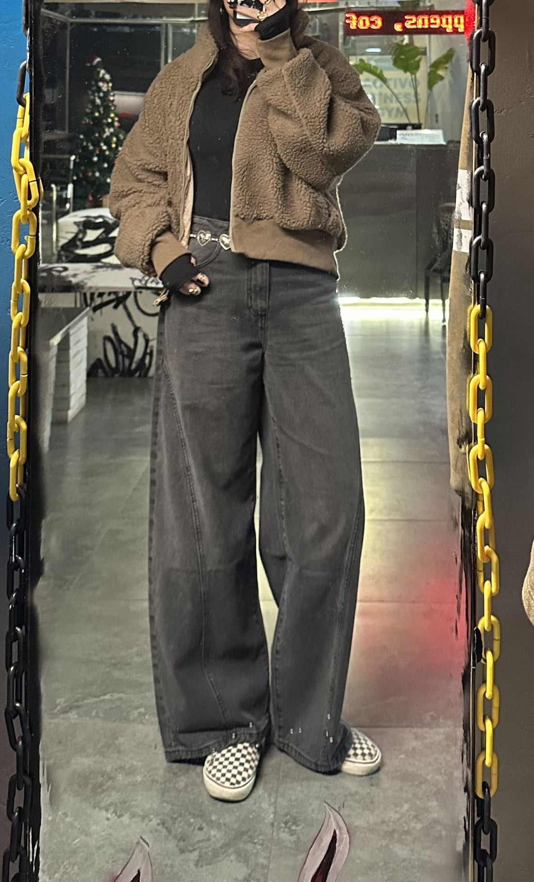 Women's Charcoal Skater Jeans with Seam