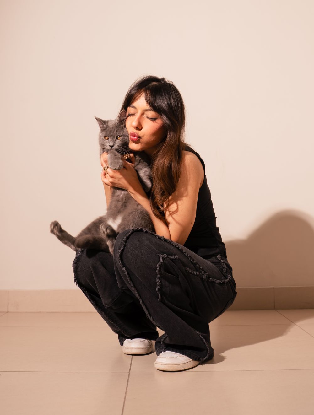 Black Ruffle Skater Jeans