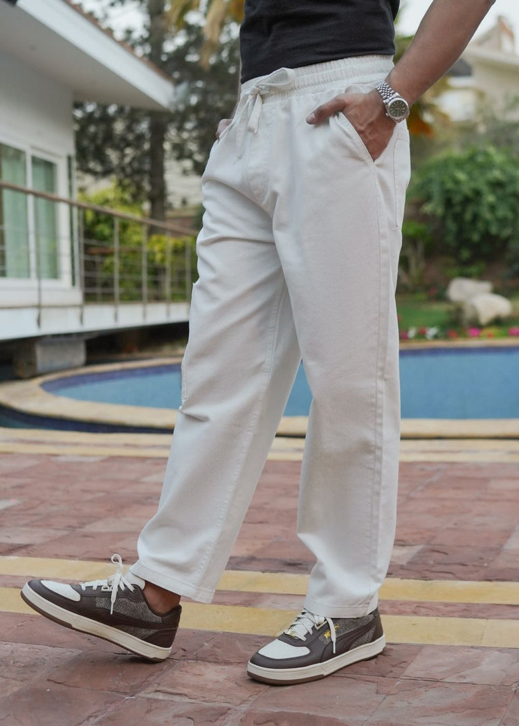 White Relaxed Jog Jeans