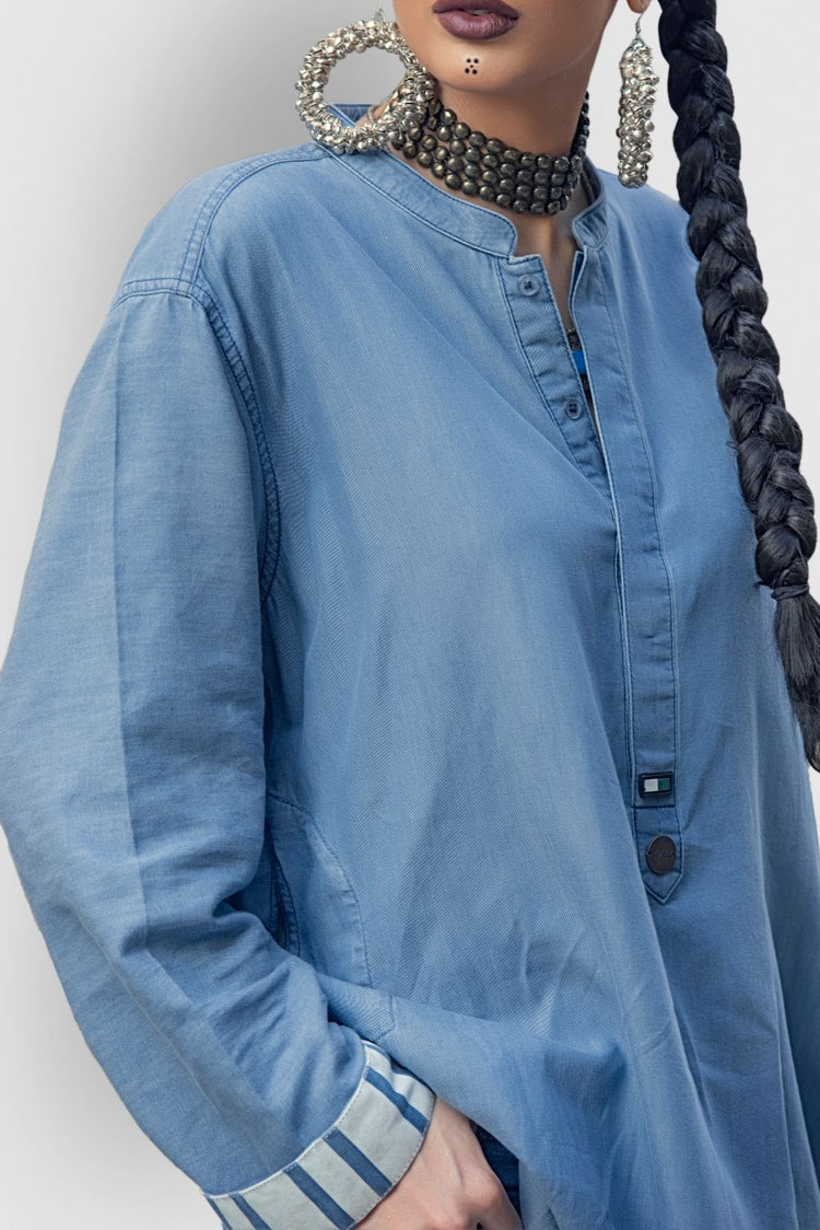 Denim Fusion Kurta –For Her