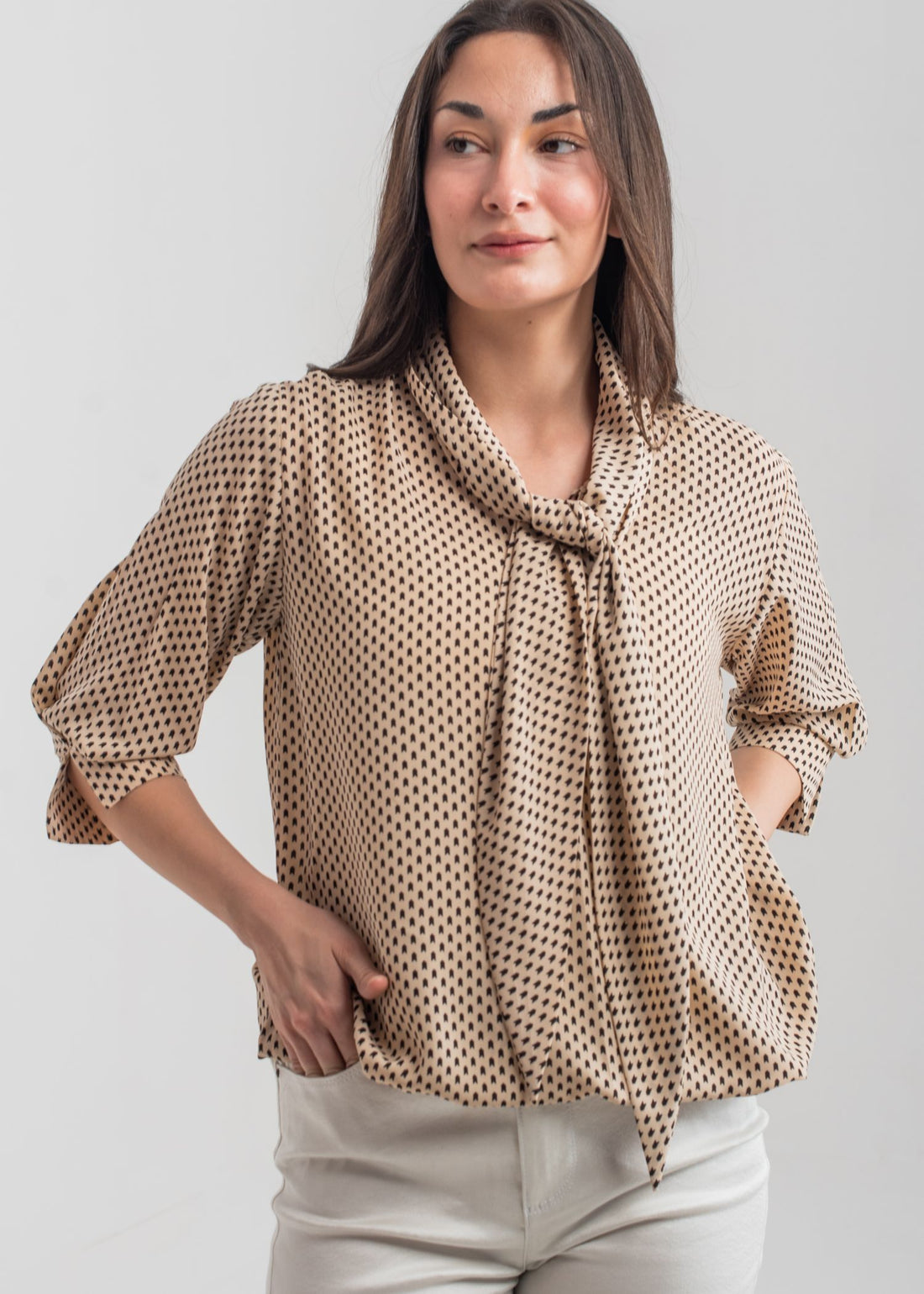 Cappuccino Bow Tie Top