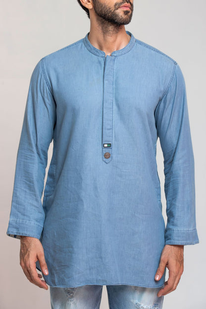 Denim Fusion Kurta –For Him