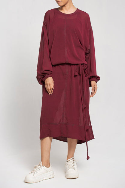 Carmine long earth Tunic