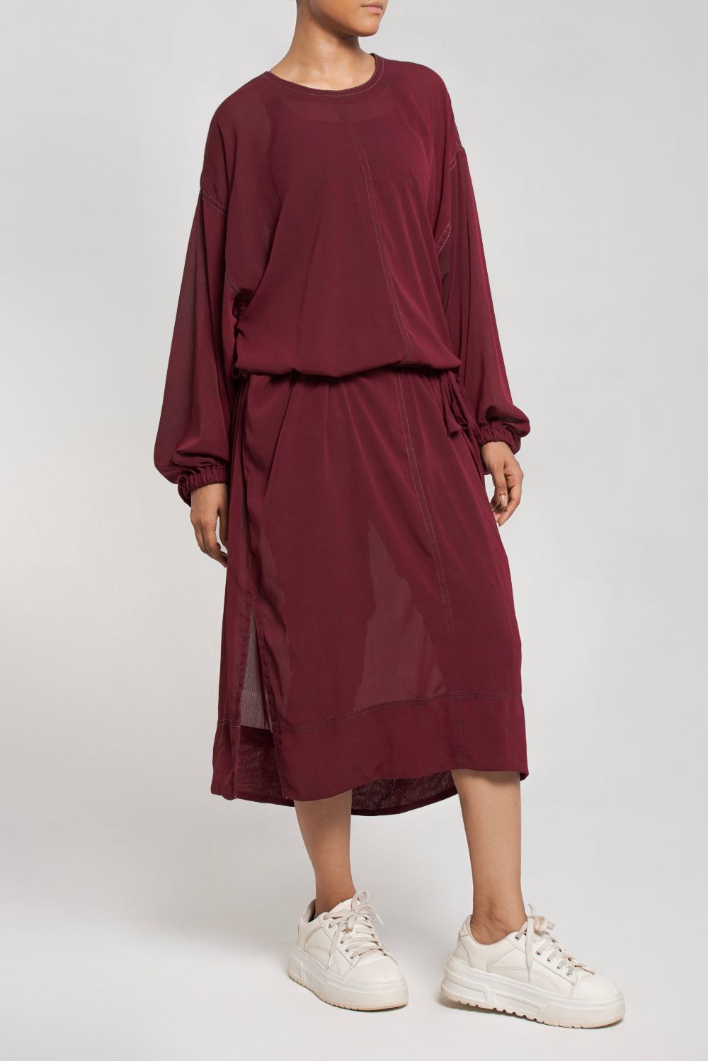 Carmine long earth Tunic