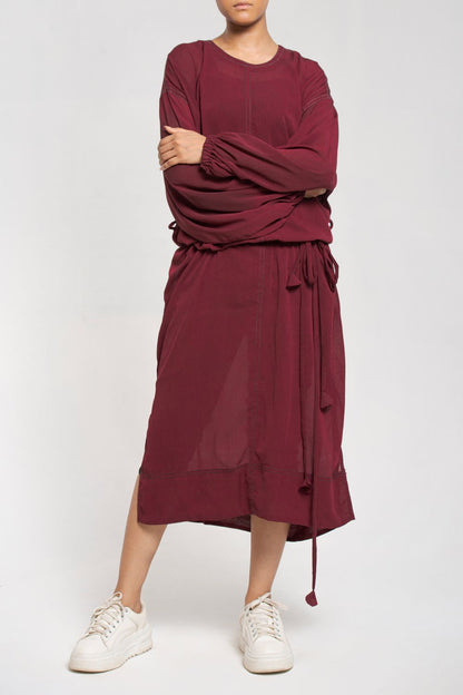 Carmine long earth Tunic